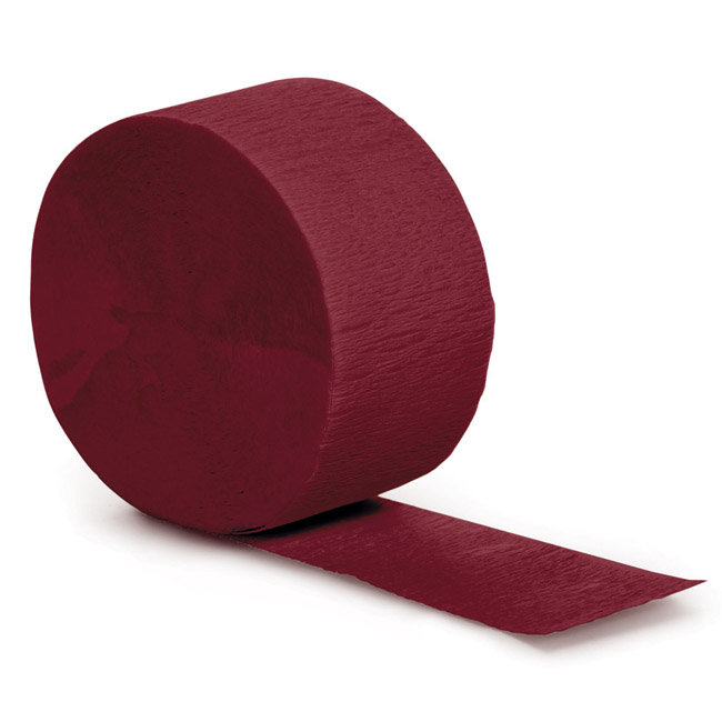 Burgundy Crepe Paper Streamers 81foot Roll Party at Lewis Elegant