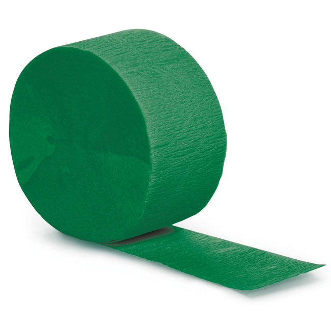 81' Roll Green Crepe Paper Streamer