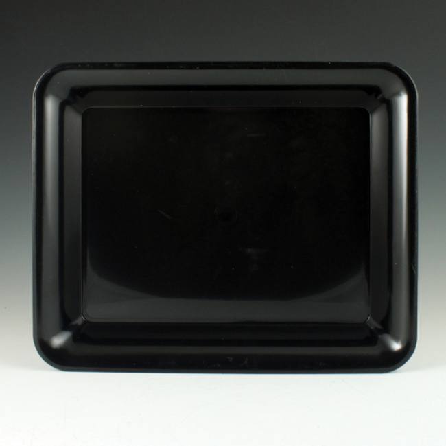Black Rectangular Plastic Serving Tray 10" x 8" Party at Lewis Elegant