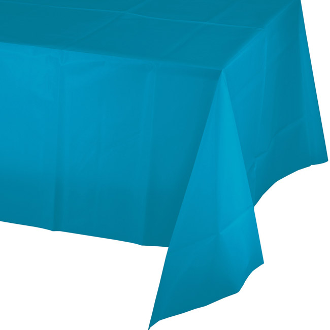 Turquoise Plastic Banquet Tablecloth Party at Lewis Elegant Party