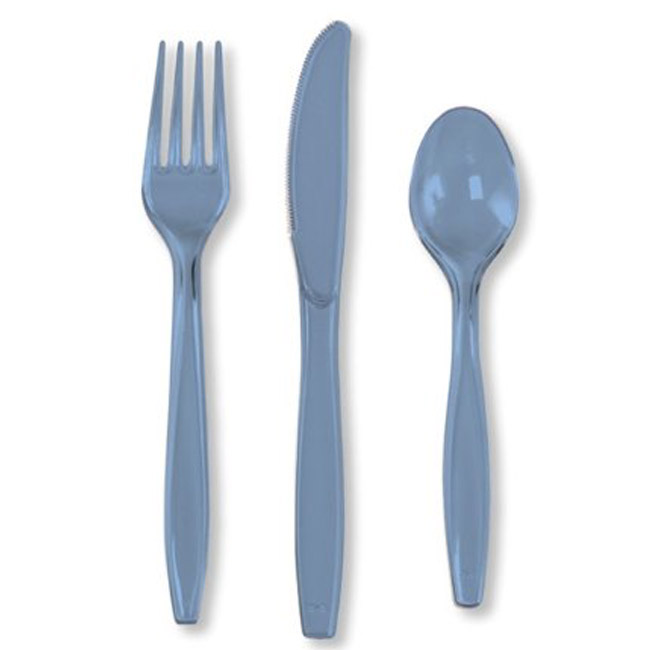 Periwinkle Heavy Duty Plastic Cutlery Party at Lewis Elegant Party