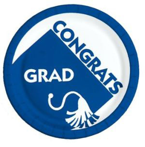 New Grad 9-inch Plates, Blue: Party at Lewis Elegant Party Supplies ...
