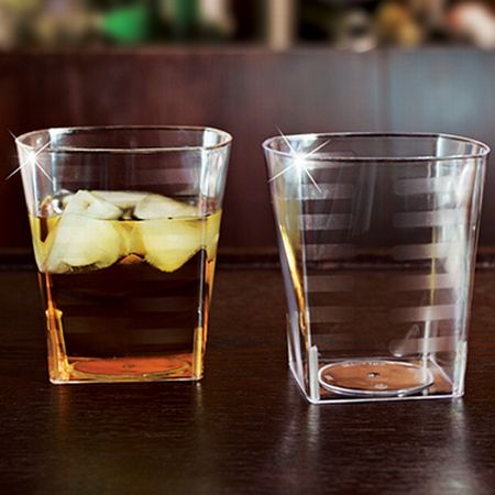 Squares 9 oz Plastic Rocks Glasses: Party at Lewis Elegant Party ...