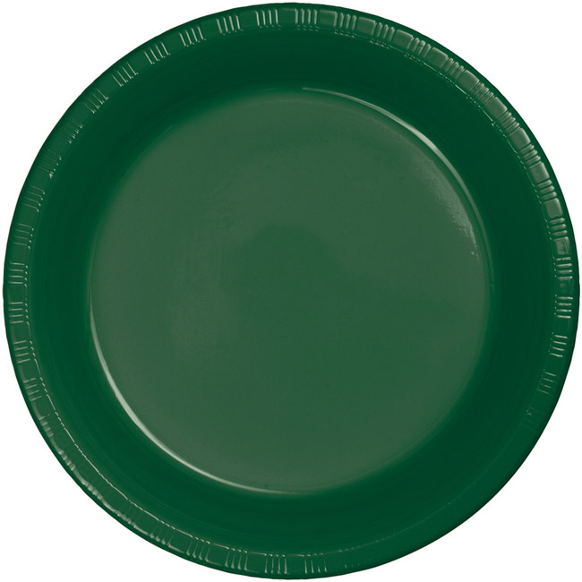 Hunter Green Premium 7inch Plastic Plates Party at Lewis Elegant