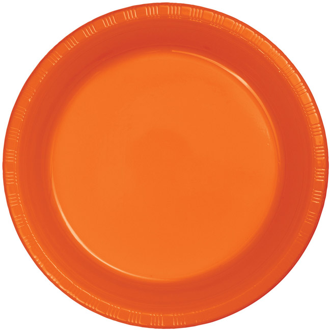 Sunkissed Orange Premium 7inch Plastic Plates Party at Lewis Elegant