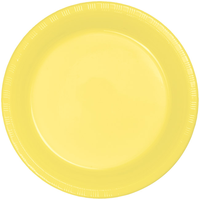 Yellow Premium 7inch Plastic Plates Party at Lewis Elegant Party