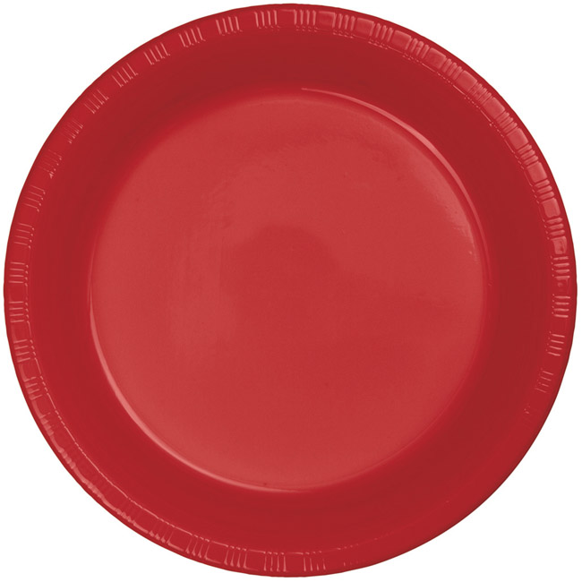 Red Premium 10inch Plastic Plates Party at Lewis Elegant