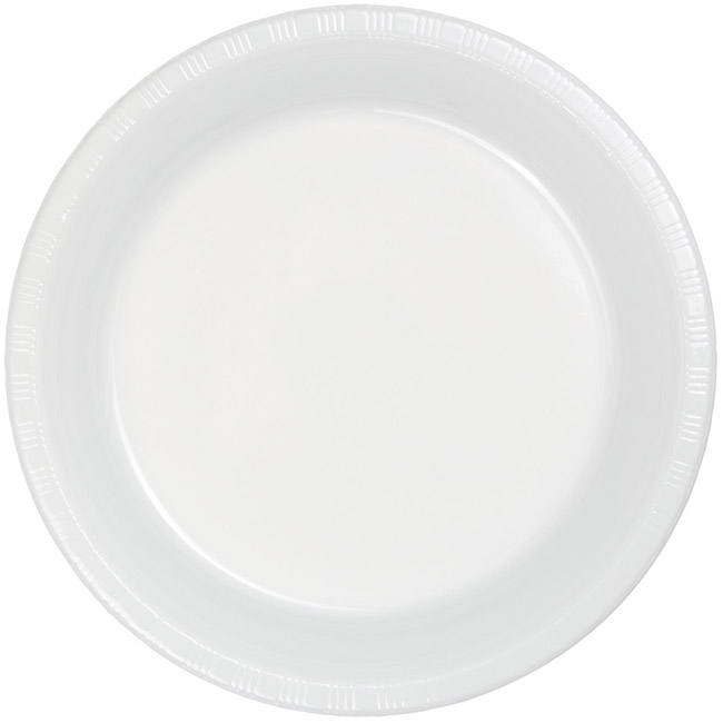 White Premium 10inch Plastic Plates Party at Lewis Elegant Party