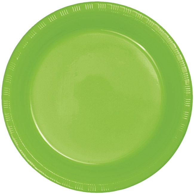 Lime Green Premium 10inch Plastic Plates Party at Lewis Elegant Party Supplies, Plastic