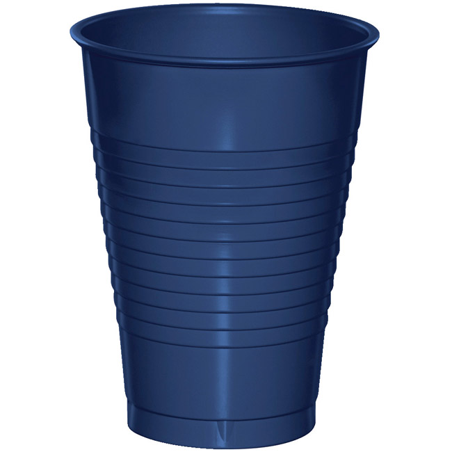 Navy Blue 12 oz Plastic Cups