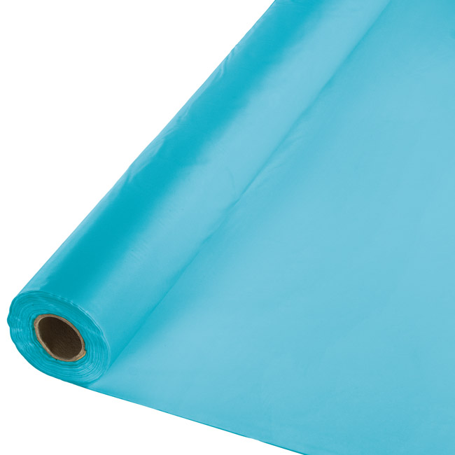 Bermuda Blue Plastic Tablecloth 100foot Roll Party at Lewis Elegant