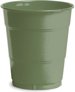 Premium 12 oz Plastic Cups, Olive Green: Party at Lewis Elegant