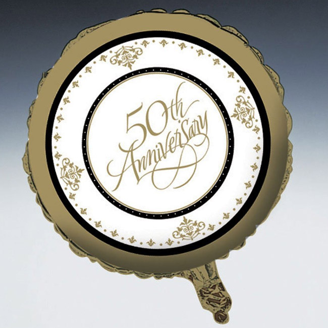 Stafford Gold 50th Anniversary Foil Balloon Party at Lewis Elegant