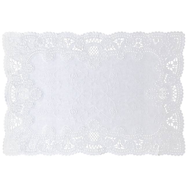 Normandy Rectangular Paper Lace Doily Placemats Party at Lewis Elegant