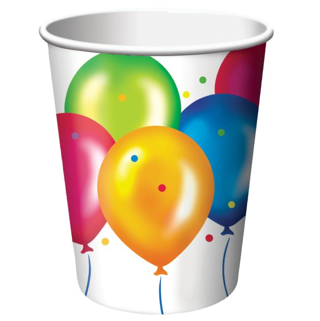 Birthday Balloons 9 oz Hot/Cold Cups: Party at Lewis Elegant Party ...