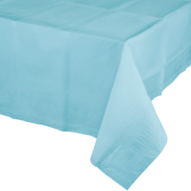 Pastel Blue 2/Ply Poly Paper Banquet Tablecloth Party at Lewis Elegant
