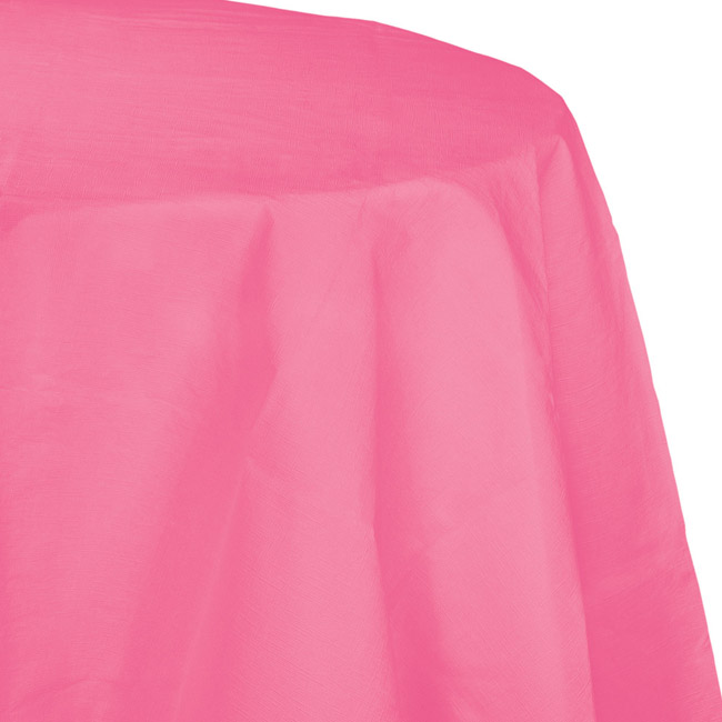 Candy Pink 2/Ply Poly Paper Round Tablecloth Party at Lewis Elegant
