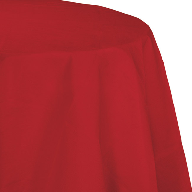 Red 2/Ply Poly Paper Round Tablecloth Party at Lewis Elegant Party