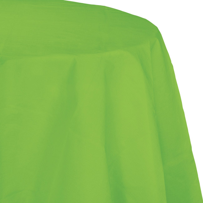 Lime Green 2/Ply Paper-Poly Round Tablecloth 82" 