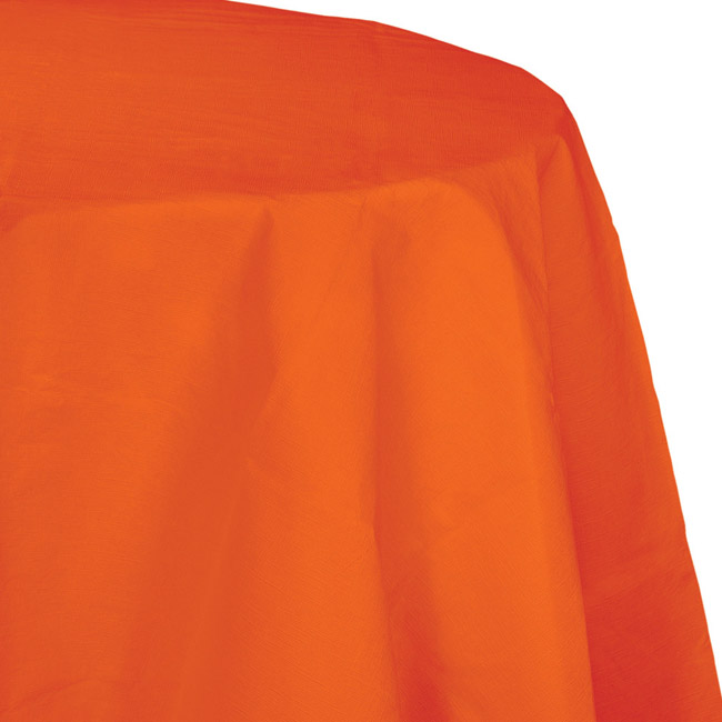 Sunkissed Orange 2/Ply Poly Paper Round Tablecloth Party at Lewis