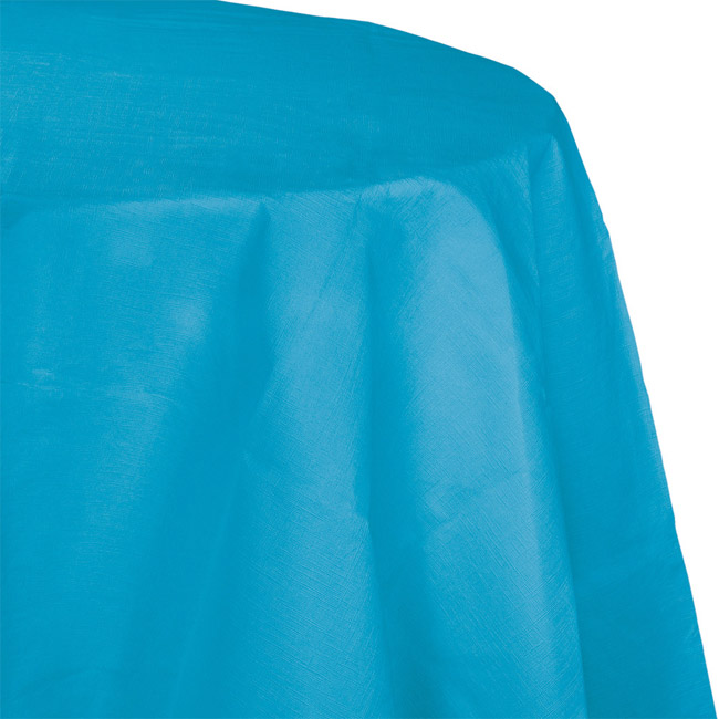 Turquoise 2/Ply Poly Paper Round Tablecloth Party at Lewis Elegant