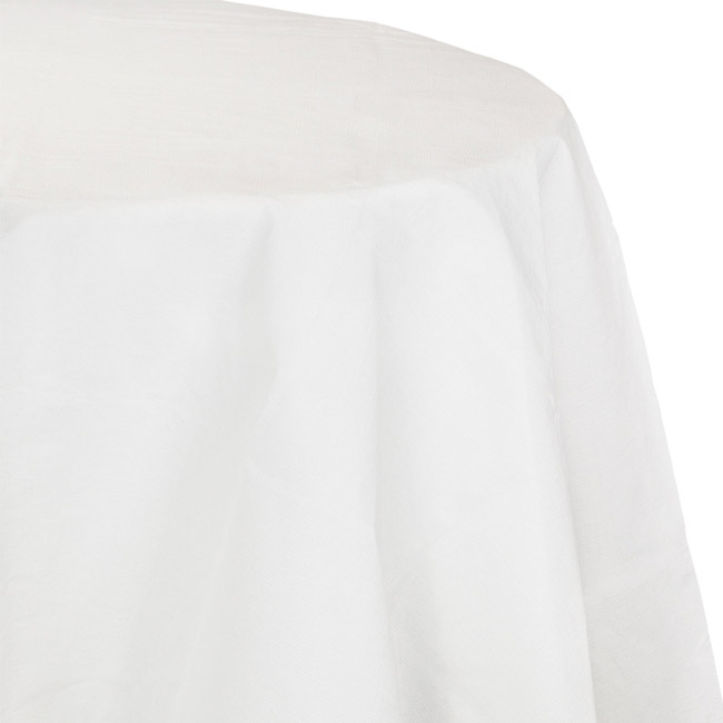 White 2/Ply Poly Paper Round Tablecloth Party at Lewis Elegant Party