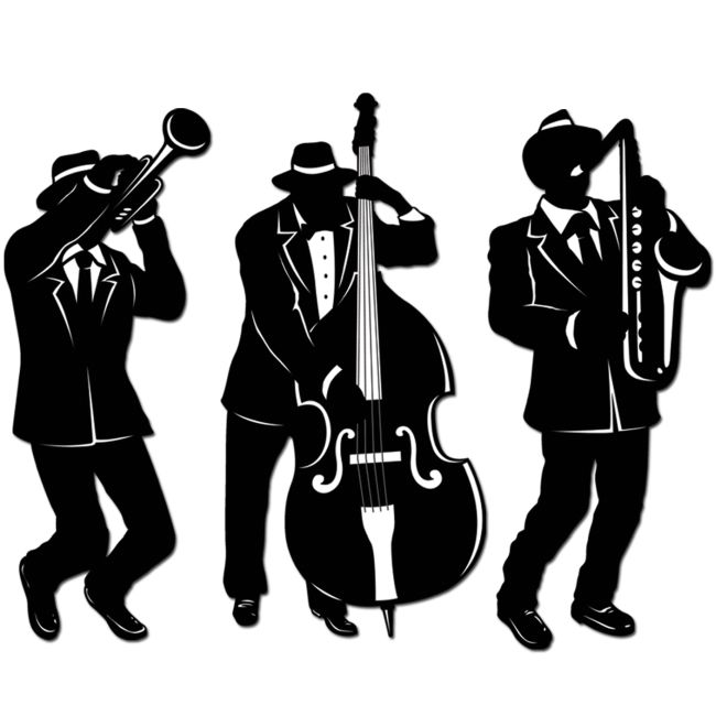 Jazz Trio Silhouettes: Party at Lewis Elegant Party Supplies, Plastic