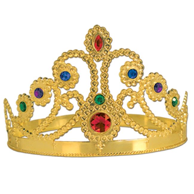 Plastic Gold Jeweled Queens Tiaras Party at Lewis Elegant Party