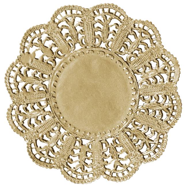Foil Round Lace 5inch Doilies, Gold Party at Lewis Elegant Party