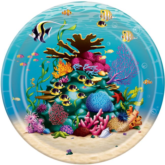 CLEARANCE Under the Sea 9" Paper Party Dinner Plates x 8 
