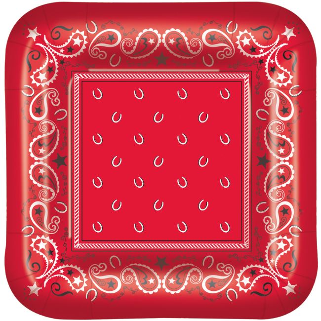 Bandana 9inch Plates Party at Lewis Elegant Party Supplies, Plastic