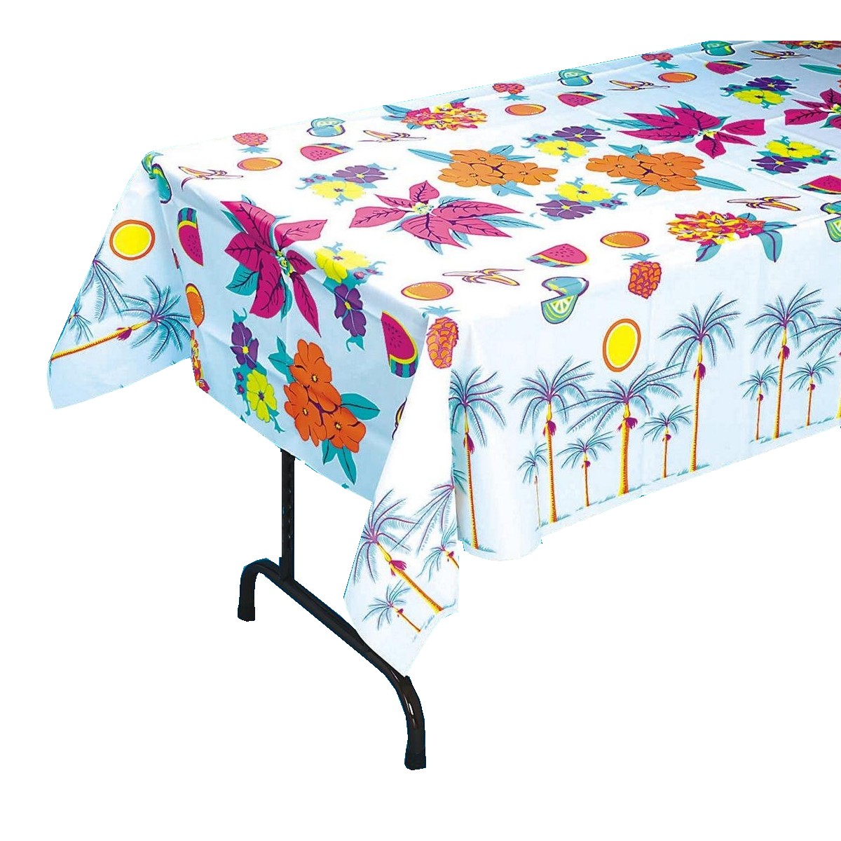Floral Hibiscus Luau Plastic Tablecloth Party at Lewis Elegant Party