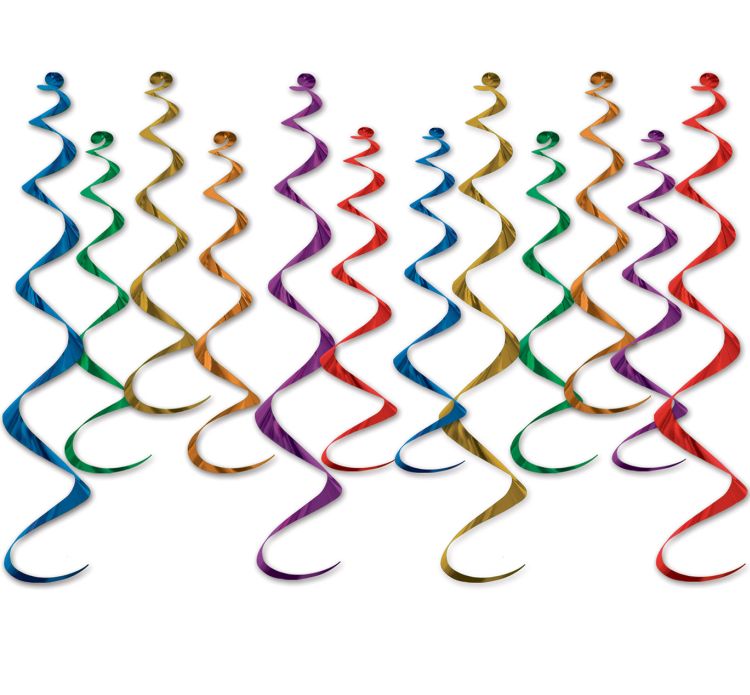 Twirly Whirlys, Black and Red 6 Per Pack