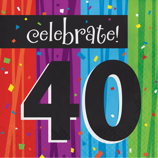Milestone Celebration 40th Birthday 3Ply Lunch Napkins Party at Lewis