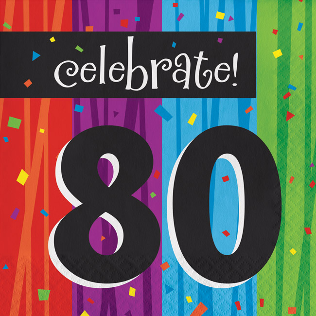 Milestone Celebration 80th Birthday 3Ply Lunch Napkins Party at Lewis Elegant Party Supplies