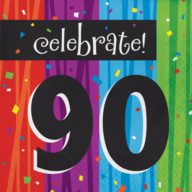 Milestone Celebration 90th Birthday 3Ply Lunch Napkins Party at Lewis
