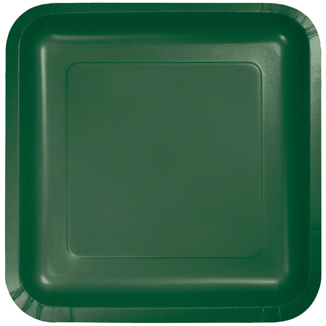 Hunter Green 9inch Square Deep Dish Paper Plates Party at Lewis
