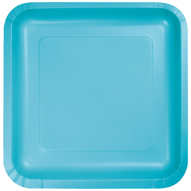 Bermuda Blue 9inch Square Deep Dish Paper Plates Party at Lewis