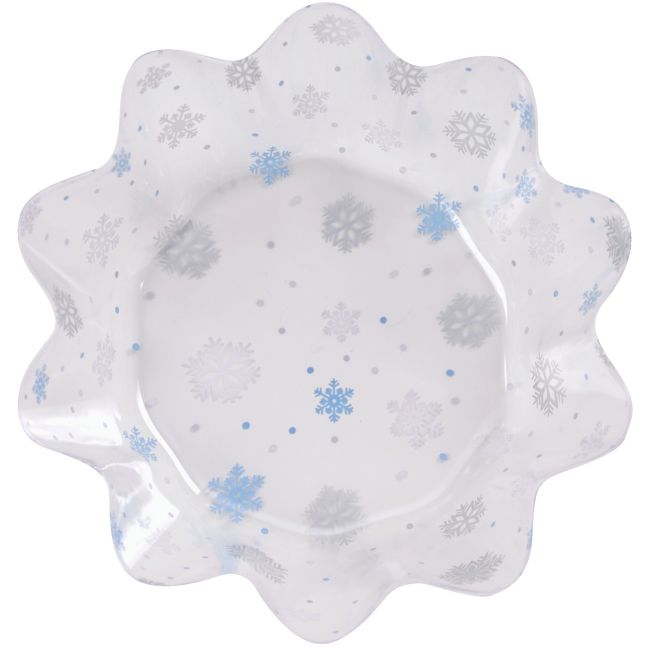 Snowflake Print Clear 8inch Bowl Party at Lewis Elegant Party