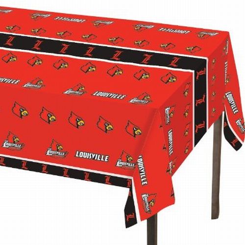 Louisville Cardinals Plastic Tablecloth Party at Lewis Elegant Party