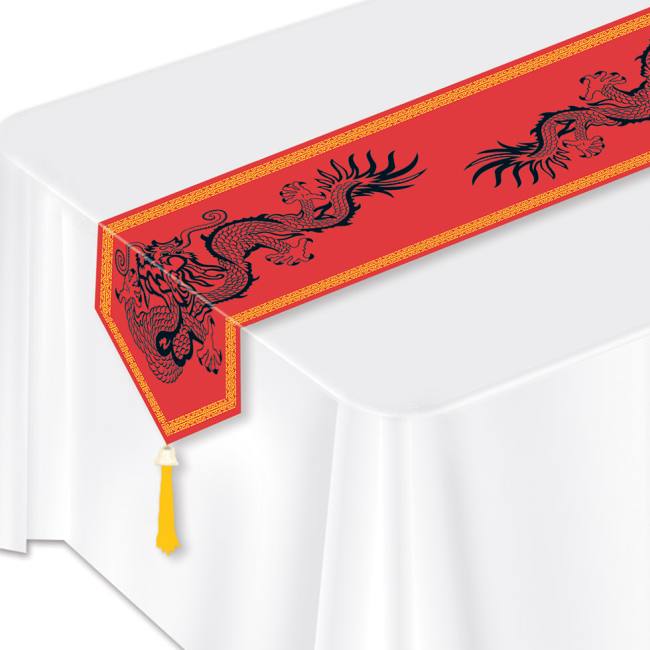 Printed Asian Laminated Paper Table Runner Party at Lewis Elegant