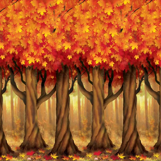 Trees Service Backdrop Fall Trees 30-foot Backdrop: Party at Lewis Elegant Party Supplies ...