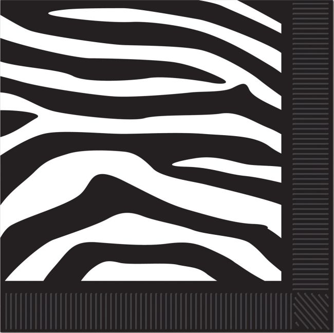 Zebra Print Beverage Napkins Party at Lewis Elegant Party Supplies