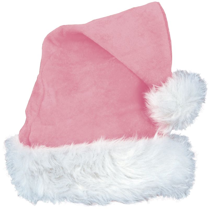 Pink Velvet Santa Hat w/Plush Trim Party at Lewis Elegant Party