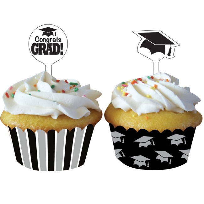 Graduation Cupcake Wrappers w/Picks Party at Lewis Elegant Party
