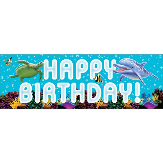 Ocean Party Happy Birthday Giant Banner Party at Lewis Elegant Party