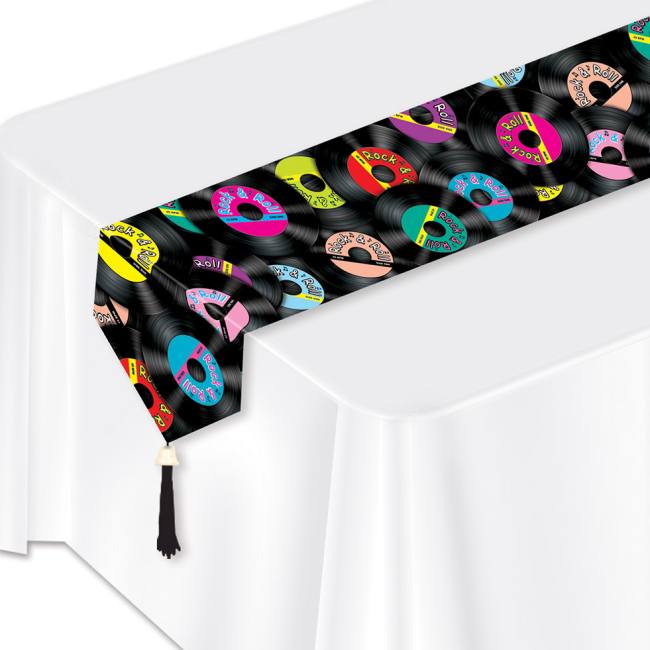 Rock N Roll Record 50's Laminated Paper Table Runner Party at Lewis