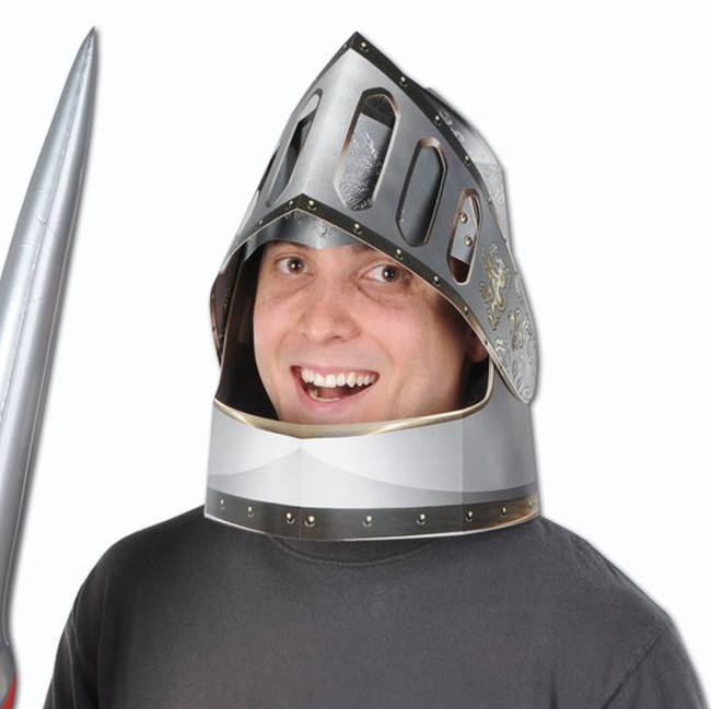 Cardboard Knights Helmet Party at Lewis Elegant Party Supplies