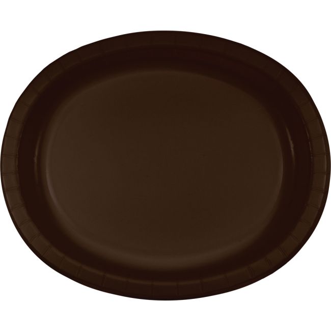 Brown Sturdy Style 12inch Oval Paper Plates Party at Lewis Elegant