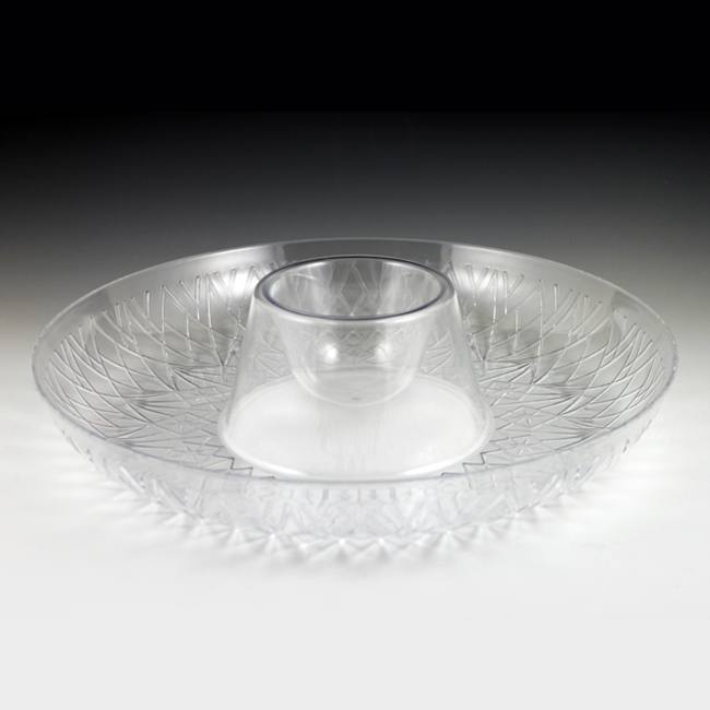 Crystal Cut Sombrero Plastic Chip and Dip Bowl Party at Lewis Elegant Party Supplies, Plastic